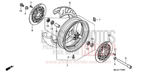ROUE AVANT CBR900RR1 de 2001